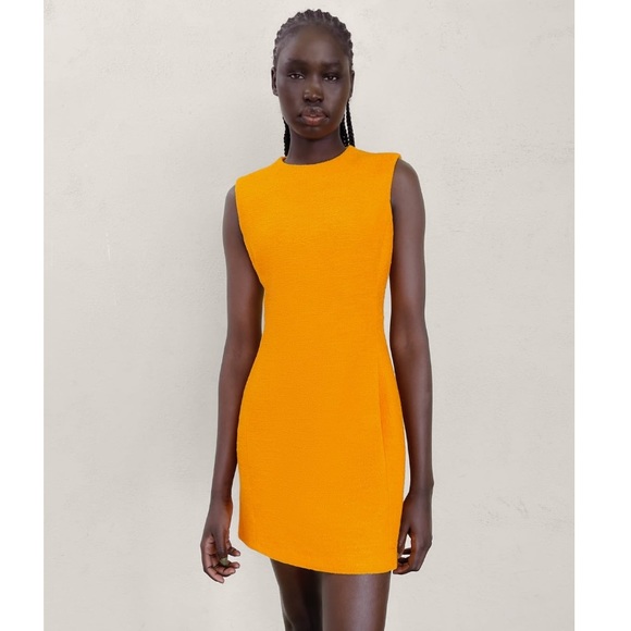 NEW! HP 🥳🥳🥳Zara Orange Textured Mini Dress - Picture 2 of 13